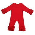 thumbnail image 2 of IBTOM CASTLE Newborn Infant Toddler Baby Boys Girls Icing Ruffle Romper Jumpsuit Pants Bodysuit Long Sleeve Pajama Nightwear Birthday Clothes Playwear 3-6 Months Red, 2 of 6