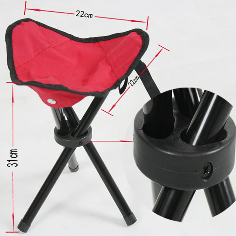 Baumaty Folding Stool Camping, Portable 3 Legs Chair Tripod Seat Oxford Cloth for Outdoor Hiking Fishing Picnic Travel Beach BBQ Garden Lawn 
