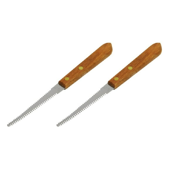 Chef Craft Grapefruit Knife Stainless Steel Serrated Blade Wood Handle, Brown, 2 Pack