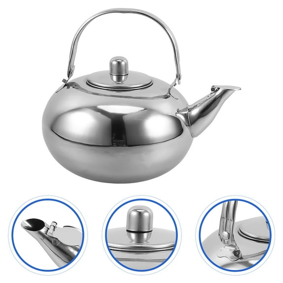 WHAMVOX OUNONA Stainless Steel Tea Kettle with Strainer for Brewing Loose Tea on Stove Top Japanese Style Teapot 1 Set for Home and Restaurant
