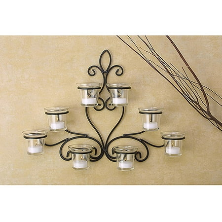 Wall Tea Lite Candle Sconce, Black