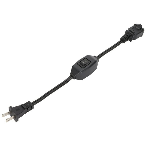 2 Prong Polarized Extension Cord?, One?Time?Forming On Off Switch Extension Cord For 1-15P?Male?to 1-15R?Female Plug Black