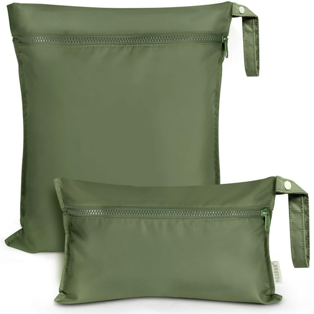 Bolsas Húmedas Impermeables para Bebé haakaa, Juego de 2, Verde Oliva