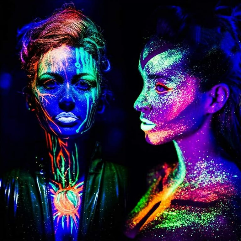 NewWay Luminous Neon Face & Body Paint Glow in the Dark Party