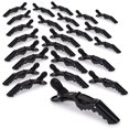 thumbnail image 1 of Pinzas para el cabello para mujer, 24 pinzas profesionales de plástico de cocodrilo para seccionar el cabello, pinzas para el cabello de cocodrilo duraderas con agarre antideslizante y dientes, 1 of 1