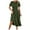 Army Green, variant on WENWU Women Summer Solid Color Casual Round Neck Short Sleeve Hollow Dress Beach Dresses for Women Long Maxi V Neck Dress for Women Summer
