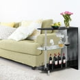 thumbnail image 2 of Costway Wine Rack Unit w/Tempered Glass Shelf & Glass Holders Glossy  Black, 2 of 11