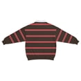 thumbnail image 4 of Ceisia Men's Vintage Waffle Knit Polo Sweater | Loose Drop-Shoulder Color Block Striped Long Sleeve Pullover Gifts, 4 of 5
