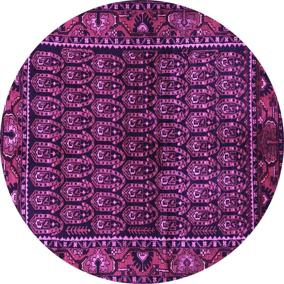 Ahgly Company Indoor Round Persian Purple Traditional Area Rugs, 8' Round