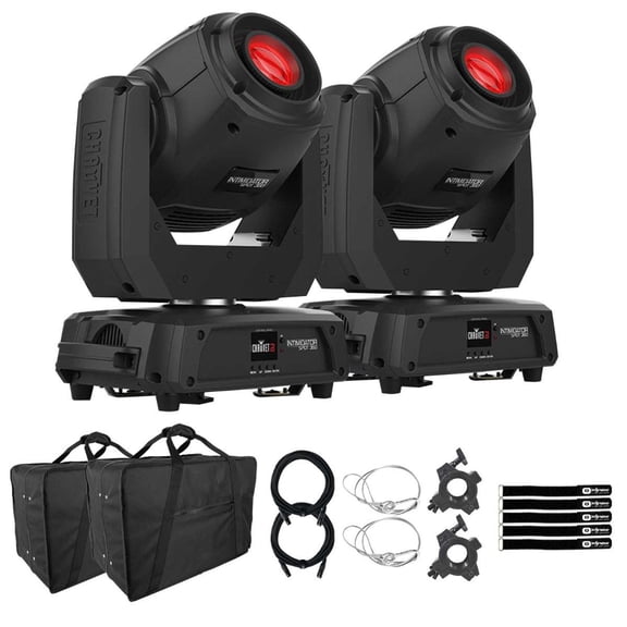 (2) Chauvet DJ Intimidator Spot 360X 100W LED Moving Heads with Carrying Bags Package