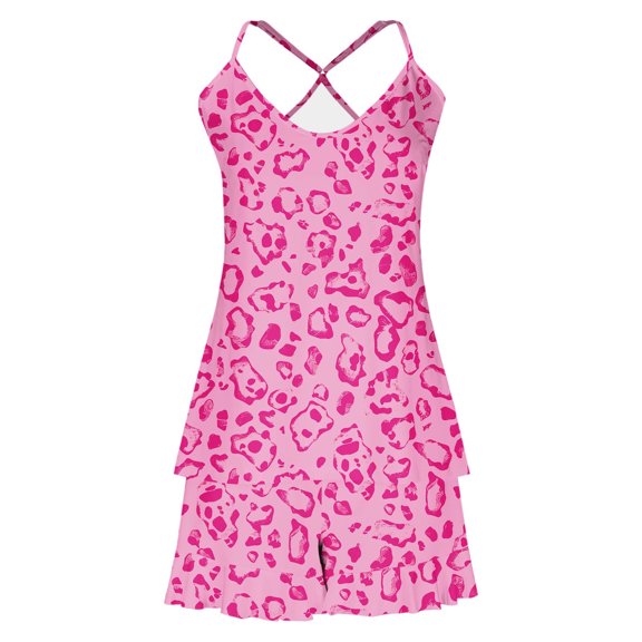 Tnhcen Cute Silk Pajamas in Casual Print Spaghetti Straps Ruffled Camisole Pjs Soft Summer Homewear Set XS-2XL