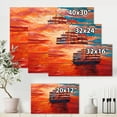 thumbnail image 4 of Designart ' Frigat During Red Evening Glow On The Ocean Horizon ' Nautical & Coastal Canvas Wall Art Print, 4 of 4