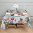 thumbnail image 3 of Dachshunds Tropical Beach Square Tablecloth,Waterproof Square Table Cover,Wipeable Spillproof Washable Table Cover for Home Kitchen Party Decor 52"x52"(132x132cm), 3 of 6