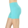 thumbnail image 1 of Womens & Plus Soft Cotton Stretch High Waist Sports Short Pants with Wide Waist Band (ASH MINT, XL), 1 of 3