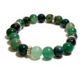 thumbnail image 3 of Natural Moss Agate 8mm Round Shape Smooth Cut Beads Stretchable Bracelet for Men & Women., 3 of 3