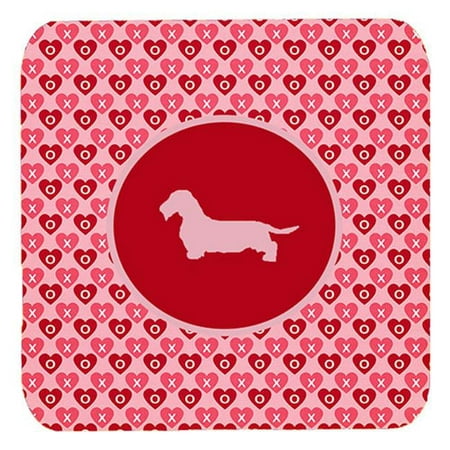 

Dachshund Wirehair Valentine Hearts Foam Coasters - Set 4 3.5 x 3.5 In.