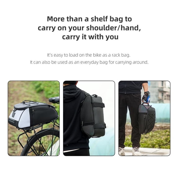 Bike Trunk Bag Large Capacity Reflective  Rear Rack Bag Multi-Purpose Bike Luggage Bag Durable And Wateresistant Bike Rear Seat Bag