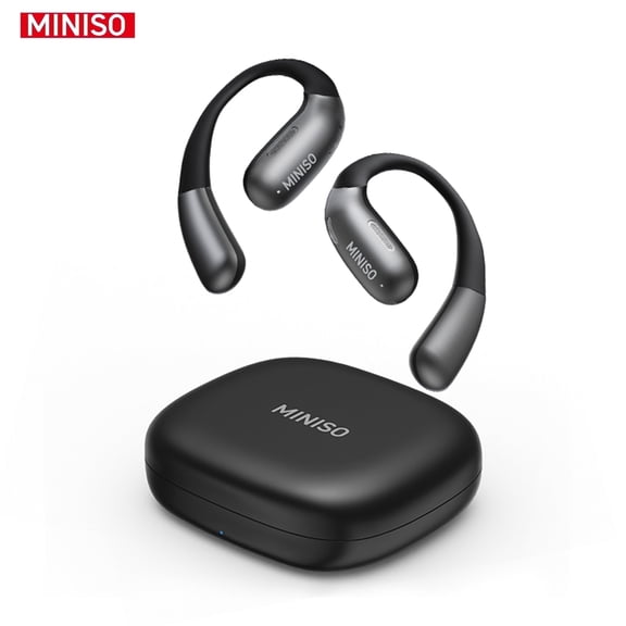 MINISO X28 Wireless Bluetooth 5.4 Open-Ear Earbuds, AI Translator, Noise-Cancelling Headphones, 130  Languages, 40H Playtime,Black