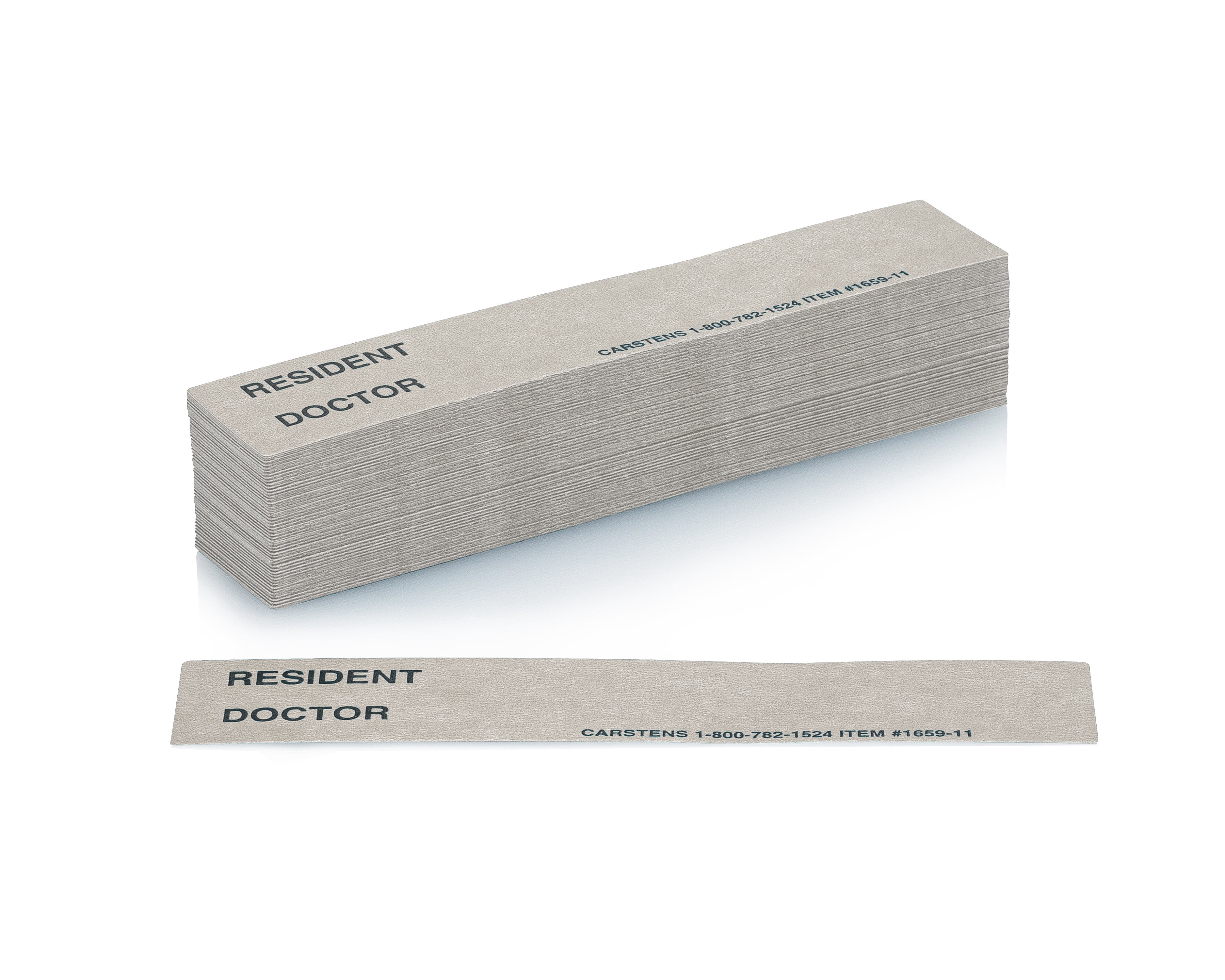 Carstens - Gray Resident / Doctor Preprinted ID Cards for 1.5 – 4” Ring Binder Spines - Pack of 100 (1659-08) - Ideal Medical Record Labels for 3 Ring Binders