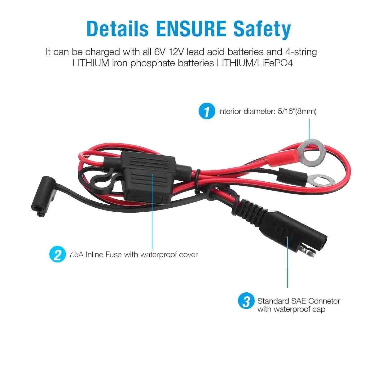 12V LiFePO4 Lithium Battery Charger for RV Off-grid Solar Camper Marine