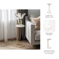 thumbnail image 4 of Round End Side Table or Small Night Stand for Living Room Accent - Metal Drink Table with Marble Top for Bedside and Home Decor - Space-Saving Display for Small Spaces Styling  - 24" White & Gold, 4 of 8