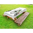 thumbnail image 1 of Bicycle Outdoor Tablecloth, Flying Birds and Flowers on Old Single Wheel Bikes Happiness and Joy Pedals Graphic, Decorative Washable Fabric Picnic Table Cloth, 58 X 84 Inches,Multicolor, by Ambesonne, 1 of 2