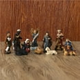 thumbnail image 2 of Yuarrent 11 Uds. Figuritas de Natividad artesanías de resina tradicionales adorno de Jesús accesorio religioso ligero estatua de Iglesia Kits de decoración para fiestas, 2 of 6