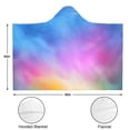 thumbnail image 3 of Wearable Blanket,Rainbow Tie Dye Cloud Pattern Hooded Wearable Flannel Blanket for Adults & Teens,Winter Poncho Shawl Wrap Cape Cozy Anti-Pill,60"x80", 3 of 5