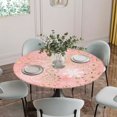 thumbnail image 5 of Pink Snowflake Christmas Round Tablecloth for 36-44 Inch Tables, Fitted Table Cover with Elastic Edge, Xmas Snowflake Waterproof Outdoor Table Cloth Protector for Patio Garden Dinner Picnic, 5 of 9