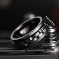 thumbnail image 4 of Fashion Punk Style Gear Rotating Fidget Ring Stainless Steel Chain Spinner Rings for Women Rock Biker Party Jewelry,Black12, 4 of 13