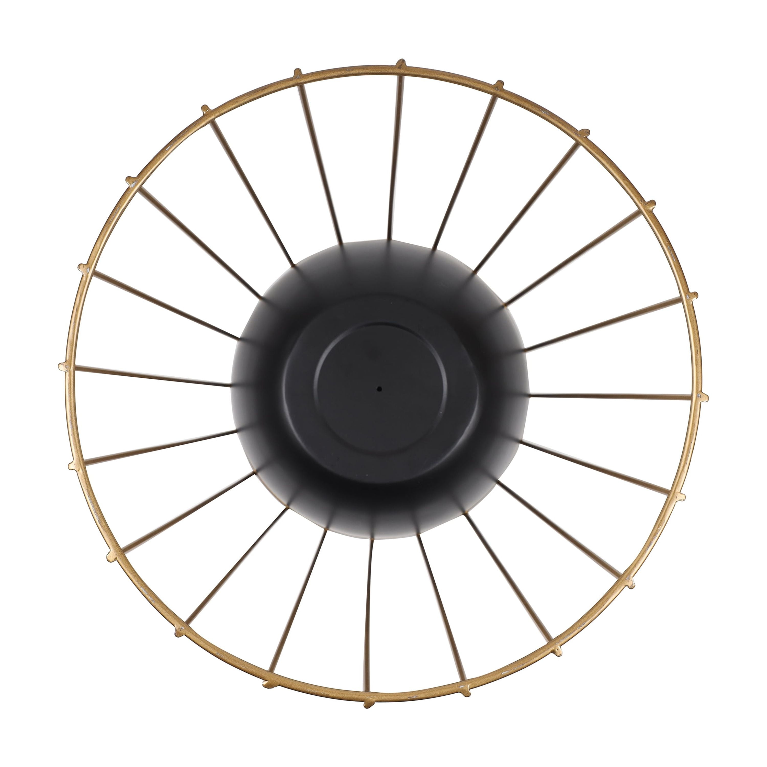 Mainstays Axel 16" x 16" x 22.25" Round Black and Gold Metal Planter