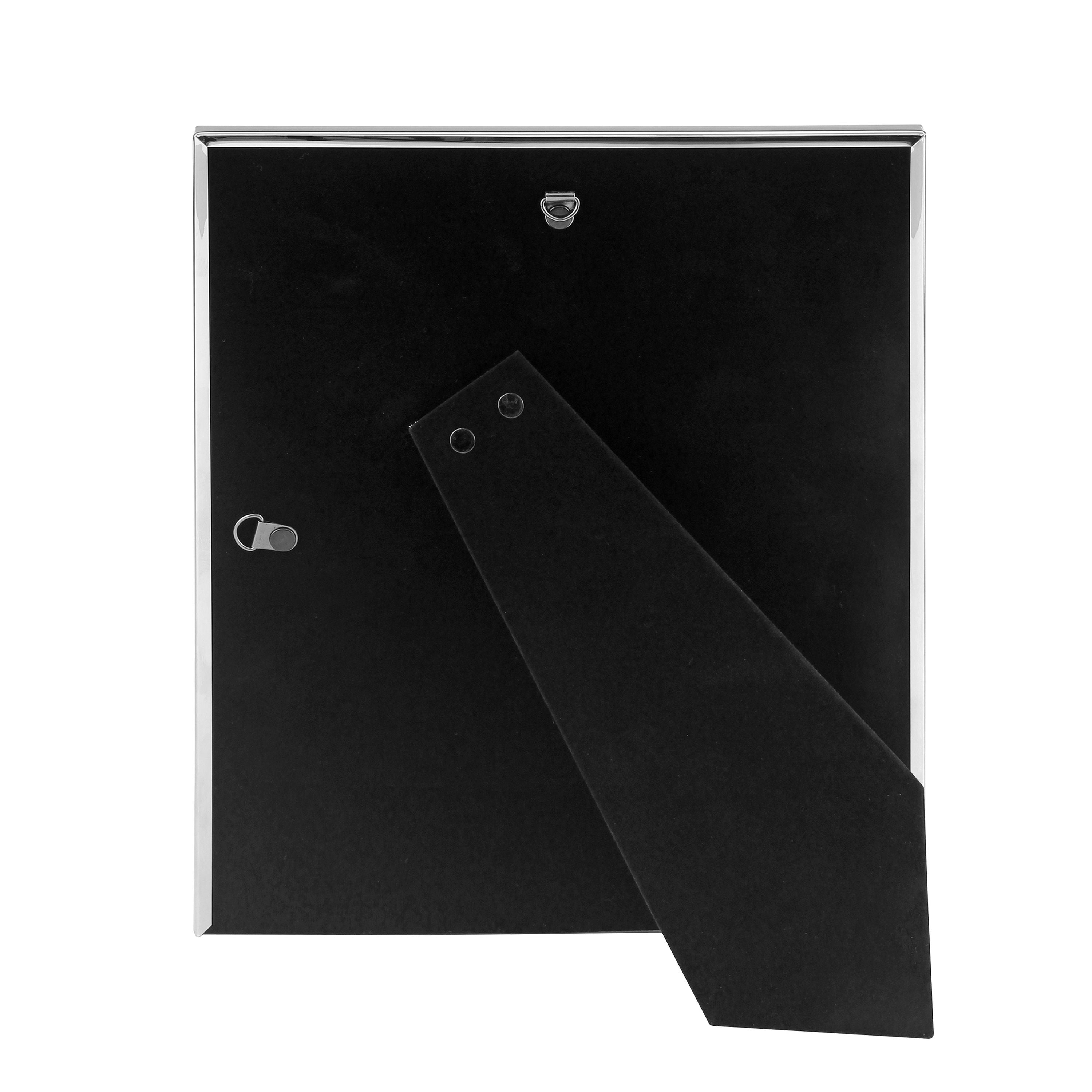 Better Homes & Gardens 10" x 12" Matted to 8" x 10" Rectangle Metal Tabletop Single Picture Frame, SLVR