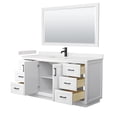 thumbnail image 3 of Wyndham Collection Miranda 66" Marble Single Bathroom Vanity in White/Black, 3 of 7