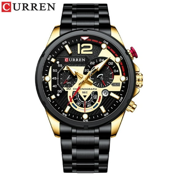 Explojoy Men's Waterproof Stainless Steel Chronograph Watch – Luminous Sport Quartz Wristwatch