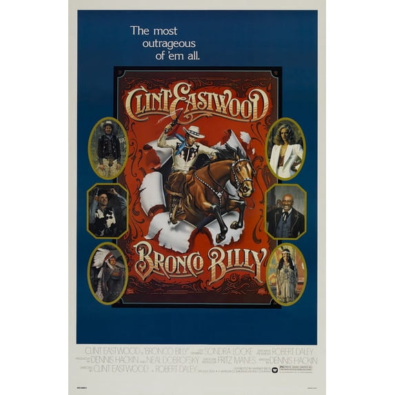 Bronco Billy Movie Poster Reprint 27inx40in Any Room 27x40 Multi-Color Square Adults Best Posters