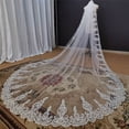 thumbnail image 5 of YAOLAN Bridal White Wedding Veil 118" Lace Appliques Edge Wedding Veil Accessories, 5 of 6