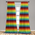 thumbnail image 5 of Ambesonne Fiesta Curtains, Colorful Rainbow Scale, Pair of 28"x84", Multicolor, 5 of 5
