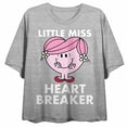thumbnail image 4 of Mr. Men And Little Miss Meme Little Miss Heartbreaker Crew Neck Short Sleeve Athletic Heather Women's Crop Top-Small, 4 of 7