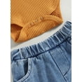 thumbnail image 5 of Newborn Baby Girl Clothes Outfit Infant Ruffle Romper Bell-Bottom Denim Pants Set Baby Clothes for Girl, 5 of 8