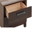 thumbnail image 3 of Contemporary Home Living 2-Drawer Wooden Nightstand with Metal Handles - 24" - Brown, 3 of 4