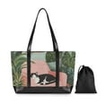 thumbnail image 7 of FORMRS Canvas Laptop Tote Bag for Women with 15.6" Computer Compartments Shoulder Handbag, Pink Sleeping Cat, 7 of 7