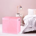 thumbnail image 4 of Cesta de ropa sencilla para el hogar doble con tapa, color rosa, 4 of 8