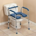 thumbnail image 2 of Easy Comforts Folding Commode with Padded Seat, Portable Toilet and Bedside Commode Chair, 2 of 4
