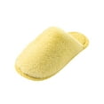 thumbnail image 3 of Women's House Slippers Flat Heel Closed Toe Slip-on Flats Slides Women's Casual Home Indoor Outdoor Solid Color Slippers with Velvet And Warm Slippers Yellow7.5, 3 of 6