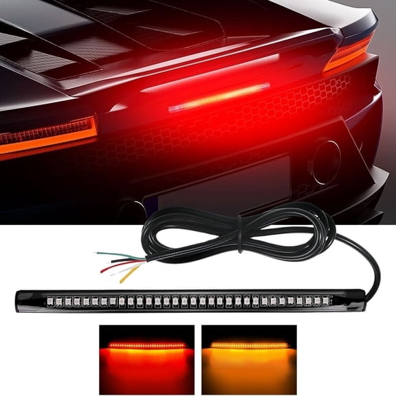 Nilight 32 Led 8" Flexible License Plate Light Strip Tail Brake Stop Turn Signal Light Universal for Harley Motorcycle Bike ATV Car SUV
