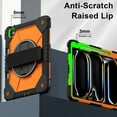 thumbnail image 3 of for iPad Pro 11 inch (M4) 2024 Case, Military Grade Heavy Duty Silicone Protection Cover with Pencil Holder + 360 Rotating Stand + Handle Rugged Cover for iPad Pro 11 inch (M4) 2024, Black+Orange, 3 of 6