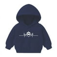 thumbnail image 2 of Riecok Toddler Baby Boys Girls Cotton Hoodie Sweatshirt Long Sleeve With Pockets Round Neck Fashion Hoodie Casual Love Pattern Kids Warm Winter Hoodies Pullover Hooded Sweatshirt Navy 6 T, 2 of 3