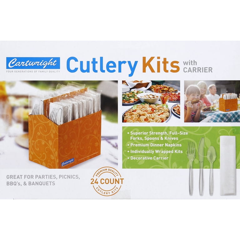 Cartwright 4/24ct. Cutlery Kits with Carrier - Box - Walmart.com