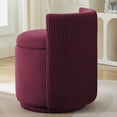 thumbnail image 4 of Velvet Swivel Vanity Chair with Storage, Swivel Makeup Chair with Wave Back, No Assembly Small Accent Stool for Bedroom, Dressing, Living Room,Wine, 4 of 15