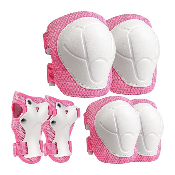 Conjunto de Equipo de Protección para Niños: Rodilleras, Coderas y Muñequeras para Patinaje, Ciclismo, Bicicleta, Patinete, Color Rosa.